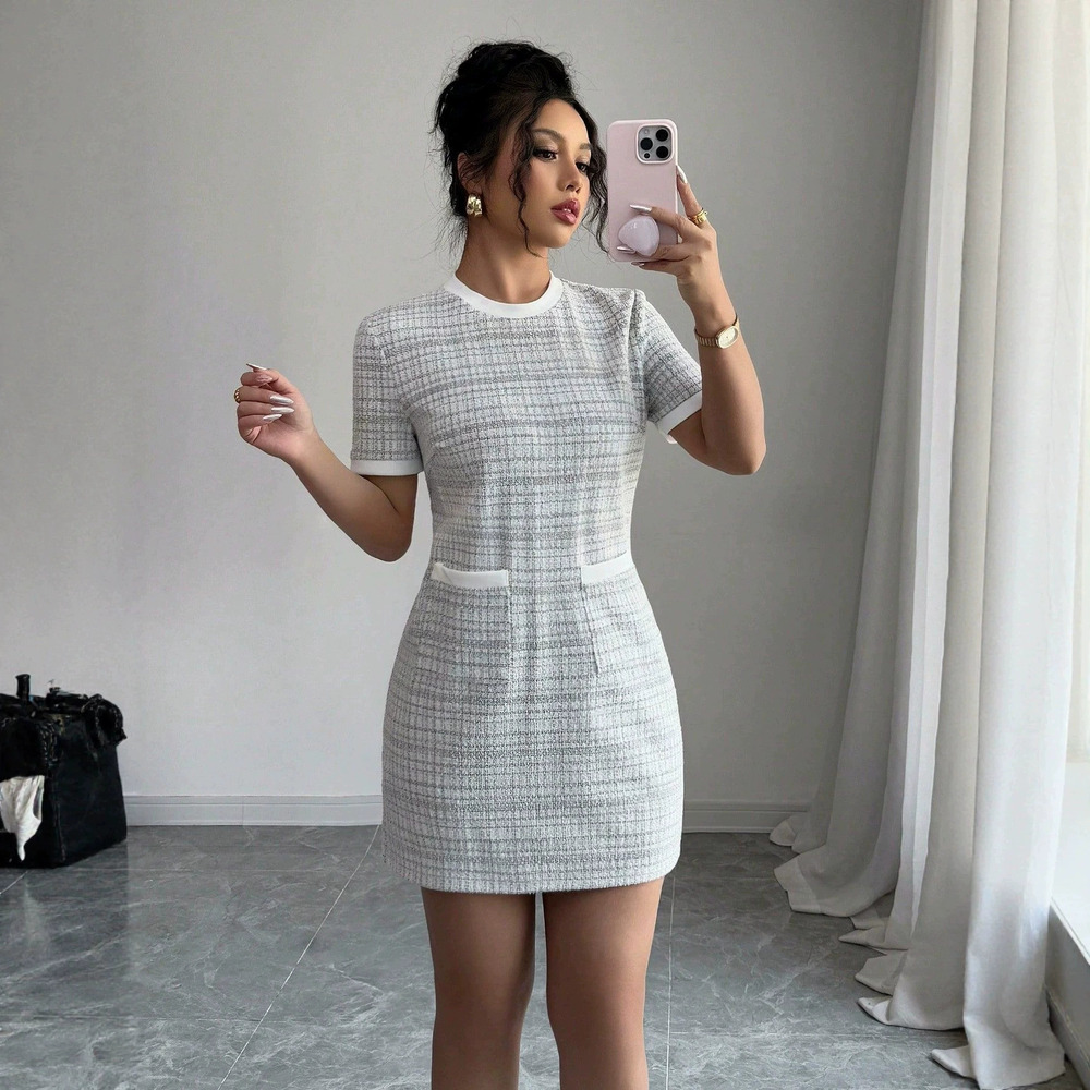 Zara Pearl Soft Short Sleeve Round Neck Spring Summer Dress